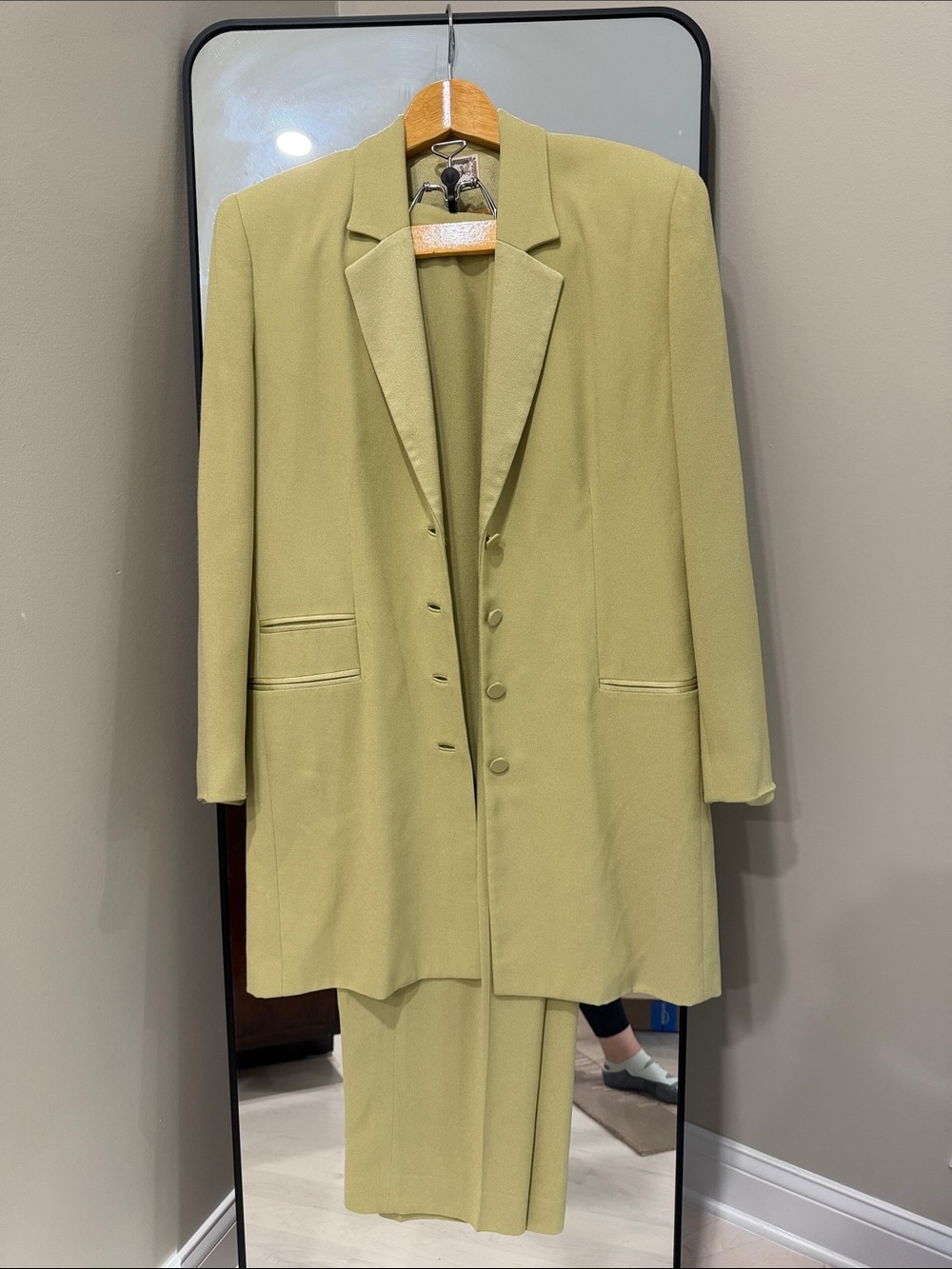 Oris Olive Green Three-Piece Suit with Longline Blazer